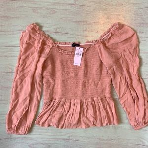 American Eagle Off the Shoulder Long Sleeve Blouse